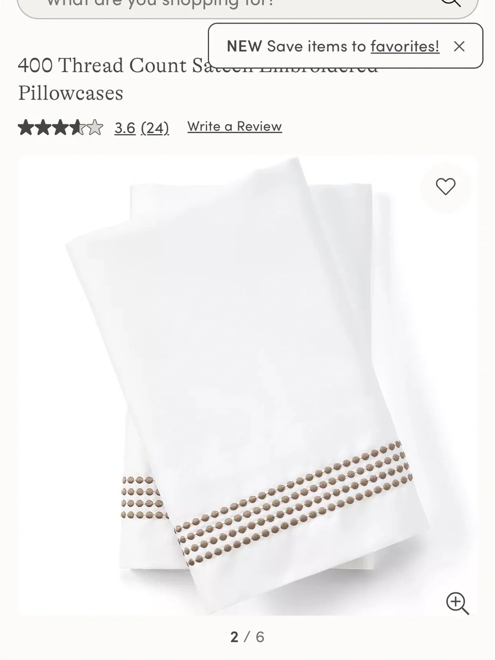 Lands' End White Pillowcases with Taupe Embroidered Dot Trim
